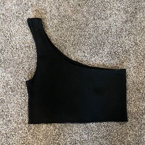 One sleeve black tank top